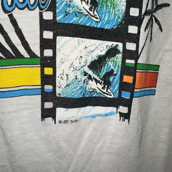 Vintage 1985 California Graphic T-Shirt Unisex M White Retro Beach Summer - Picture 4 of 9